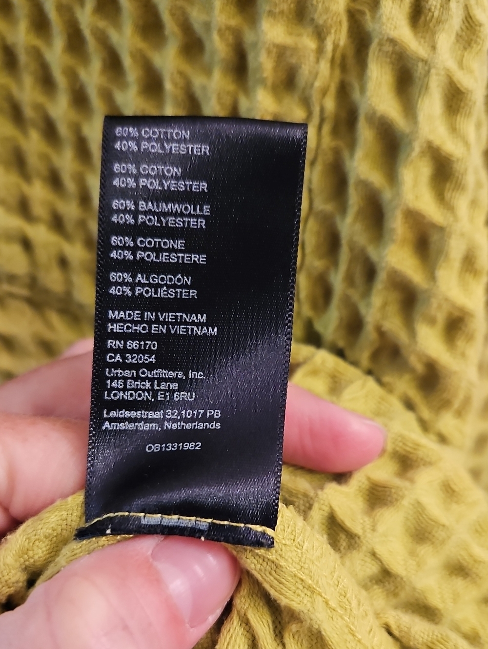 BDG Stanley Waffle Knit Shacket Lime Green Oversized, S, Flawed, Distressing - Picture 10 of 14